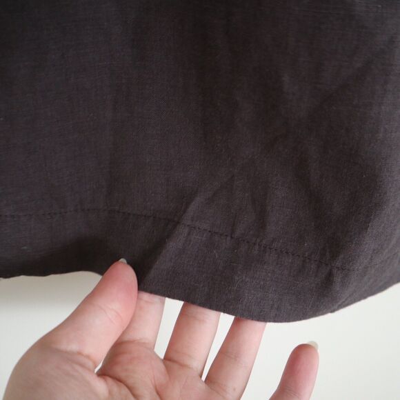 Weekend Max Mara US 8 Fit W13 Linen Wide Leg Cropped Trousers Brown Side Zip - Picture 7 of 10